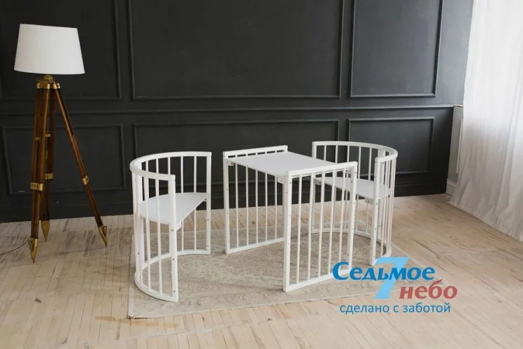 Кровать-трансформер 6-в-1 Merry Happy 01 Комплект Белая_3