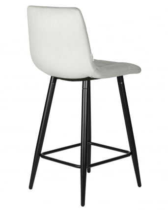 Стул полубарный DOBRIN OLIVIA (черные матовые ножки, светло-серый велюр (108-52))_3