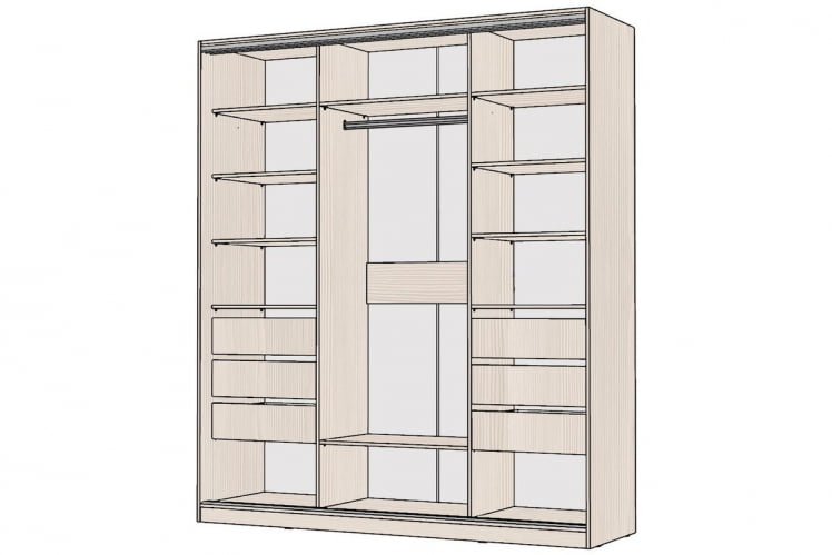 Шкаф-купе 3-х дверный Виктория 2000х584х2300, Бодега светлая 20ДЛЗЛДЗДЛЗЛ-ЯЯПП-Бс 310-3345_1