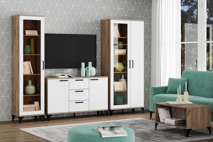 Тумба Марсель НМ 013.79 Меренга Дуб Крафт табачный_2