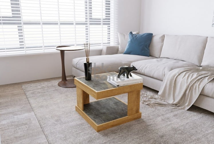 Стол  журнальный, Лайт (602*602*450) Риббек Натуральный, 60603 _1