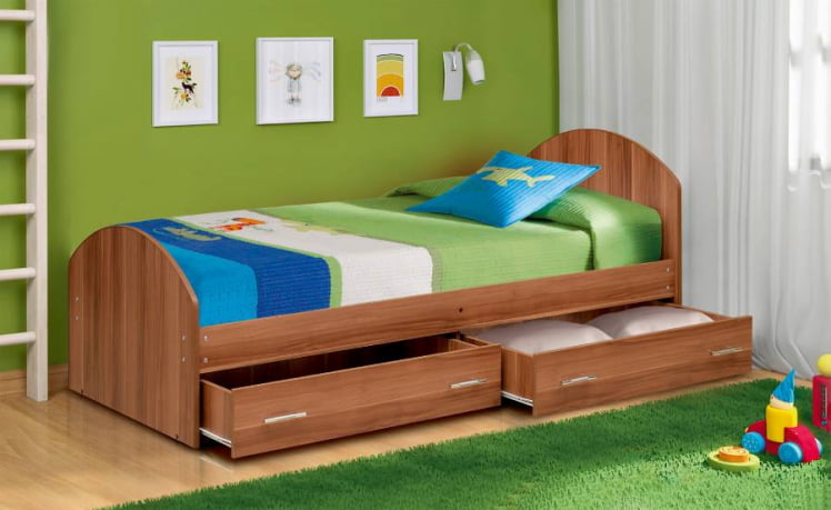 Кровать с ящиками на уголках №2 ЛДСП 800*1900 Ясень Анкор темный_0