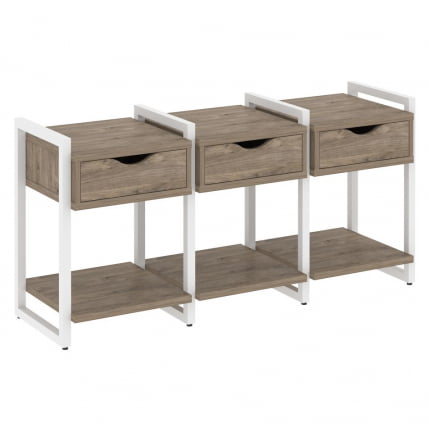 Тумба на регулируемых опорах наборная. Вариант №4 LOFT VR.L-TN-4.O Металл белый Тиквуд темный_0