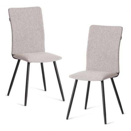 Стул обеденный La Rousse (2 шт. в упаковке) NEW, ткань рогожка, темно-серый, F68, 45х55х93 см_0