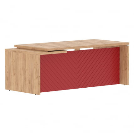 Стол руководителя правый Torr LUX TLCT 209 R Дуб Бофорд Красный_0