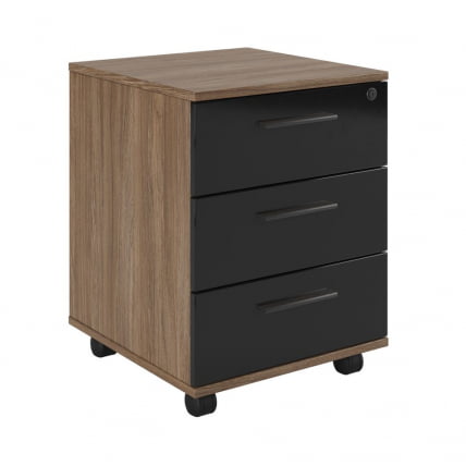 Тумба подкатная с 3 ящиками, глянец ASTI AST33931343 Дуб Черный_0