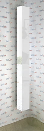 Поворотный шкаф в белом глянцевом стекле Иглу Шелф Беленый дуб_0