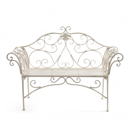 Скамья Secret de Maison BEAUJOLAIS (mod. PL08-8574) металл, 136х46х96см, белый антик (antique white)_1