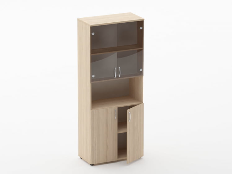 Шкаф высокий со стеклом и нишей Glassy 6.19.141 Орех_1