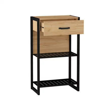 Тумба с зеркалом Техно ЛД 01 Дуб Золотой Черный_5