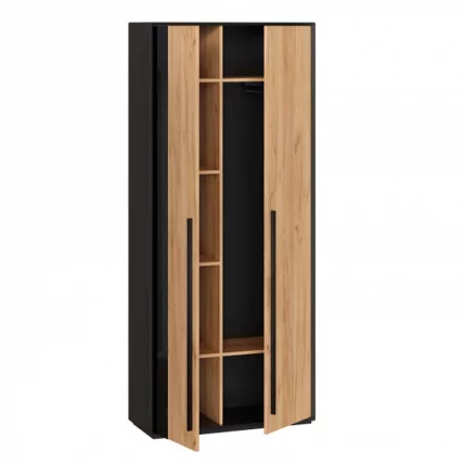 Шкаф двухстворчатый Неаполь ЛД 134.050.000 Черный Дуб Золотой_1