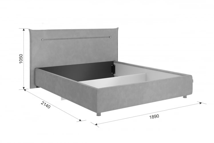 Кровать 1.6 Альба с основанием ЗО.КМ1.6-15 медовый (велюр) / ZO.KM1.6-15_5