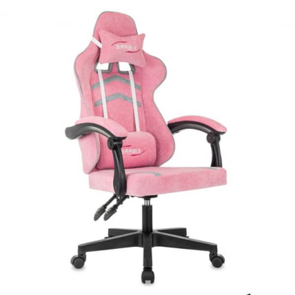 Кресло компьютерное BRABIX Shooter GM-123, 2 подушки, ткань, розовое/серое_1