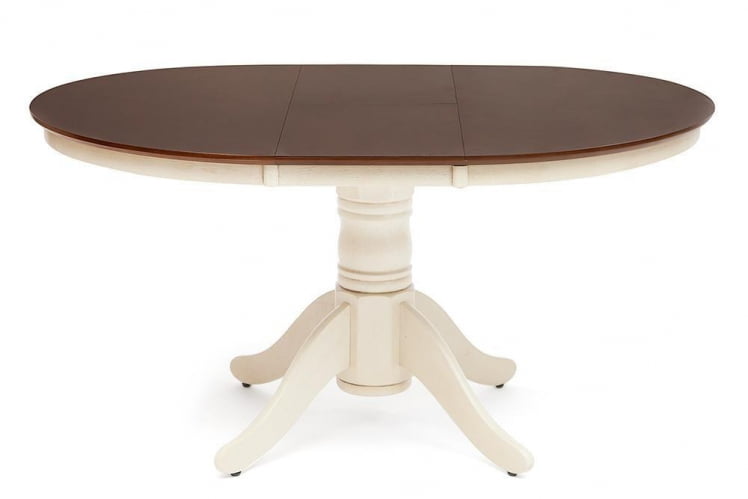 Стол обеденный раскладной Cairo / Каир (CT4260) дерево гевея, 100(133)х100х75см, Античный белый/Темный Дуб_0