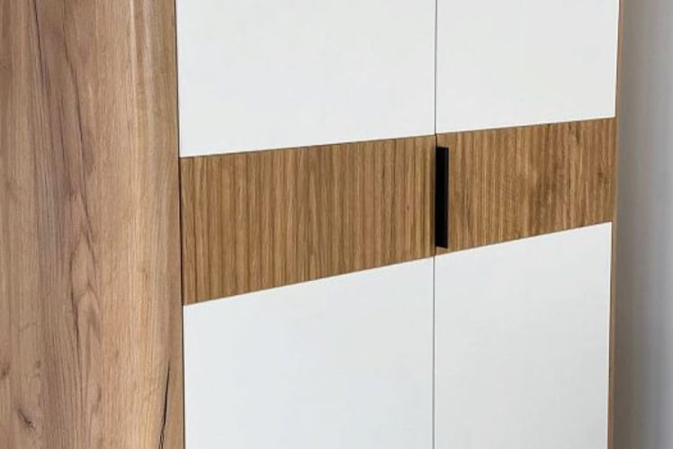 Шкаф двухдверный Адам MSA-03 дуб крафт золотой/белое дерево_3