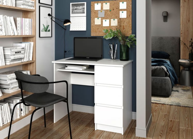 Стол компьютерный МОРИ МС-6 правый Белый_0