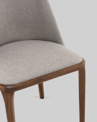 Стул Вудмайкл каркас дерево цвет темный орех рогожка бежевый_7