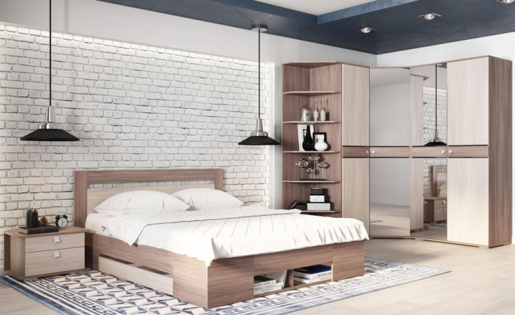 Шкаф трехстворчатый распашной Фантазия ШР-3 Ясень шимо темный Ясень шимо светлый_2