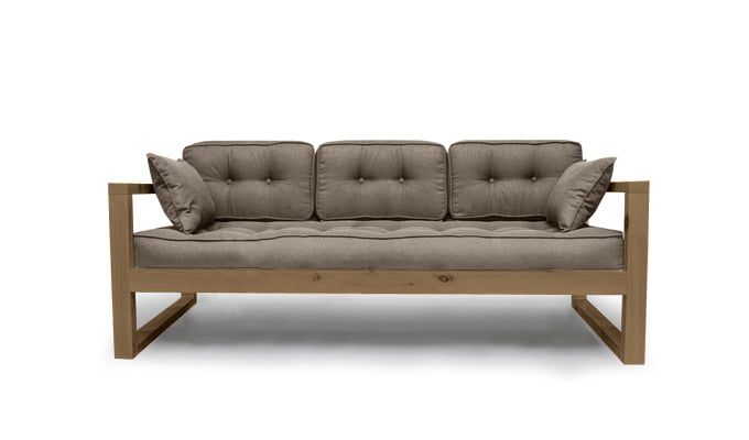 Диван трехместный DEmoku Д-3 бежевый-холодный серый_0