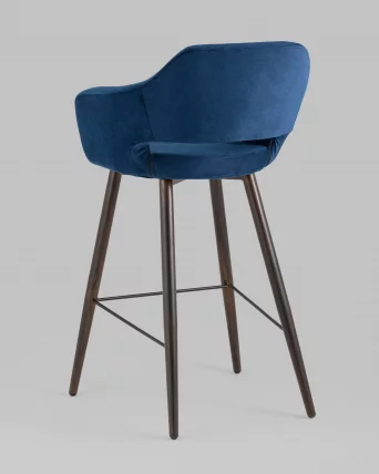 Стул барный Саймон Б велюр Темно-синий_5