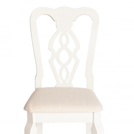 Стул Афродита/ Aphrodite дерево гевея, 46х54х99см, Ivory white, ткань кремовая с рисунком (А04)_5