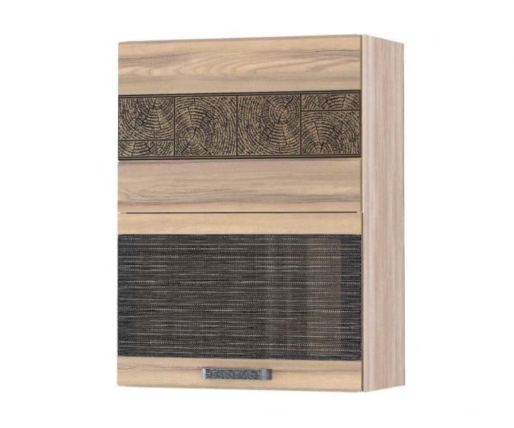 Шкаф-витрина кухонный (с системой плавного закрывания) Бруклин 101.80.1 Дуб Кронберг/Лагода/Антрацит_0