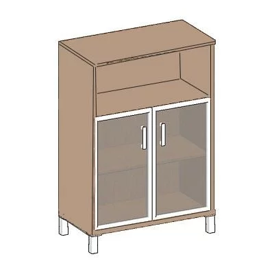 Стеллаж стекло в раме В420.4 Дуб девон_0