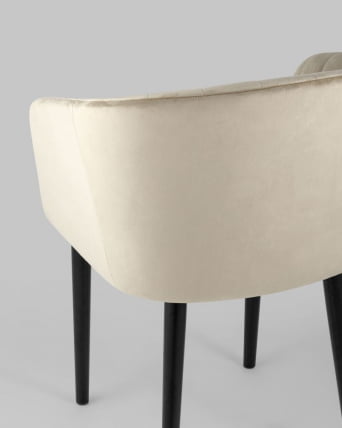 Стул с подлокотниками Нейтон велюр Бежевый_6