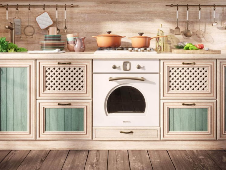 Тумба кухонная 500 с 2 ящиками (4) Кантри ЛД 235.051.000 Сономе эйч светлая_2