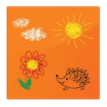 Доска магнитно-маркерная стеклянная BRAUBERG 45х45 см Оранжевая_5