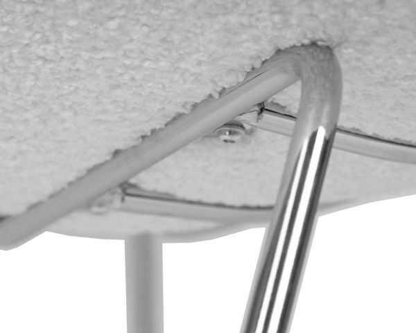 Кресло дизайнерское ДОБРИН ЕМИЛЙ (белый (букле) ткань , хромированная сталь) 2 шт / DOBRIN EMILY_8