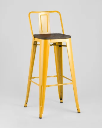 Стул барный Tolix Wood 75.5  со спинкой Желтый_1