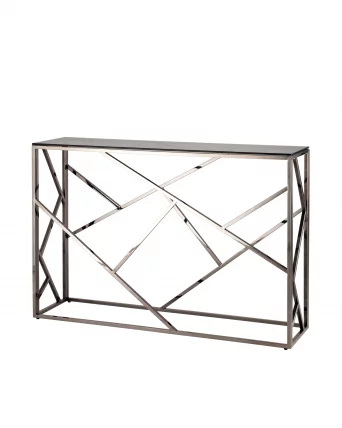 Консоль АРТ ДЕКО 115x30 Темный хром стекло smoke_0
