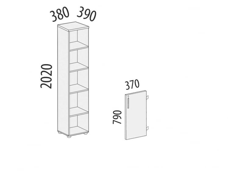 Стеллаж закрытый Альфа 62 136 Орех Пегас_3