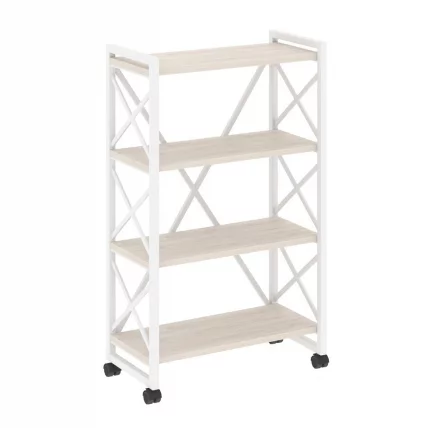 Стеллаж на колесных опорах - 4 полки LOFT  VR.L-MST.K-4.8 Металл белый Денвер светлый_0