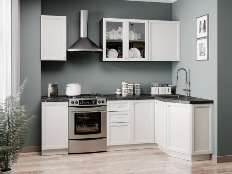 Шкаф кухонный угловой 600 высокий Джулия ЛД 284.620.000.075 Черный Белый_2