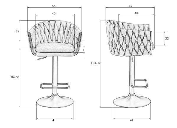 Стул барный DOBRIN LEON (розовая ткань (LAR 275-10)) 2 шт_11
