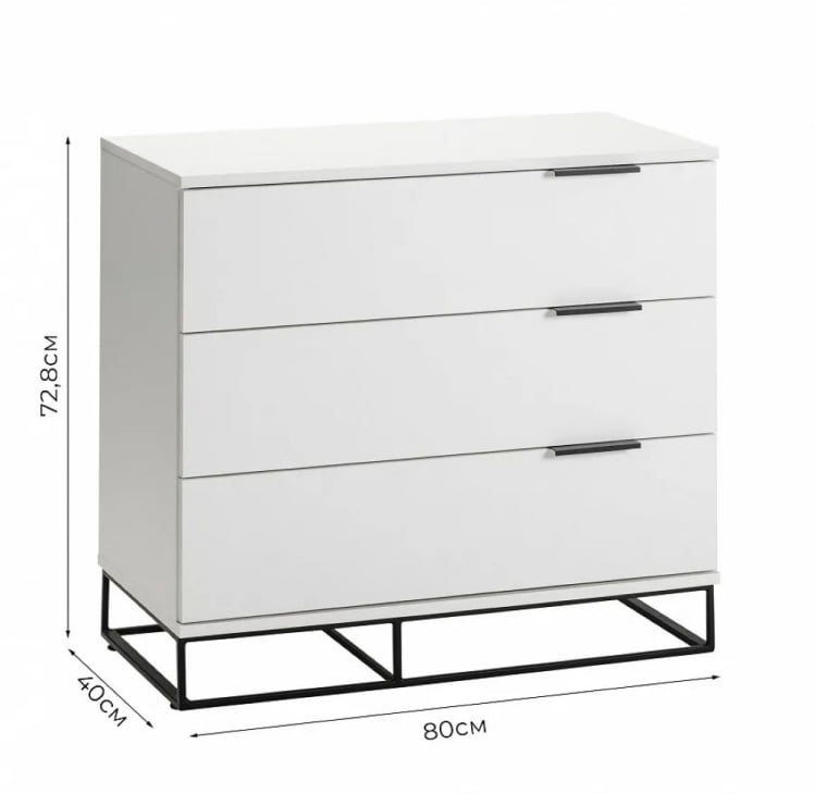 Комод 3 ящика CITY 40095580h Белый_11