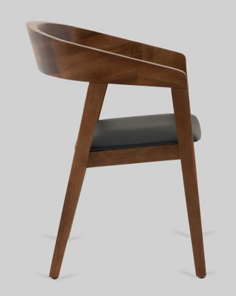 Стул Вудкерри каркас дерево цвет темный орех экокожа черный_3