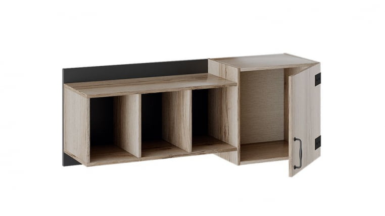 Шкаф навесной Окланд ТД-324.15.11 Фон Черный/Дуб Делано_0