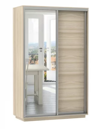 Шкаф-купе двухдверный Экспресс Дуо Медиум 1400х2200h Ясень шимо светлый_0