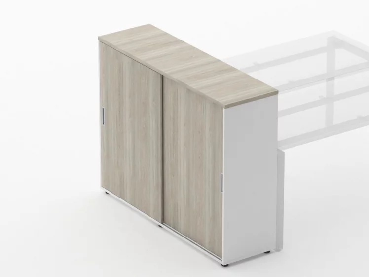 Тумба-купе высокая для рабочего модуля Deka 9.03.145 Дуб Сантана светлый/Белый_2