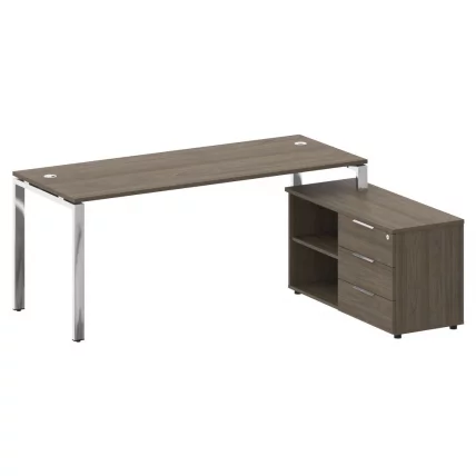 Стол рабочий руководителя с опорной тумбой левый METAL SYSTEM DIRECT БГ.СРТ-5.7 Пр Вяз Благородный_0