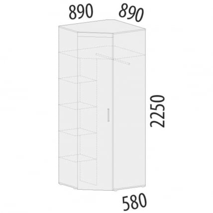 Шкаф угловой (лев/прав) Тиффани 93.08_3