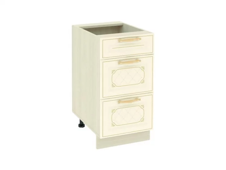 Стол с 3 ящиками (с системой плавного закрывания) Милана 23.90 Сосна Астрид/Ваниль_0