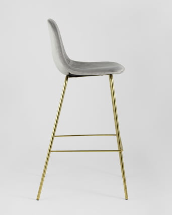 Стул барный Валенсия Серый с золотыми ножками_3