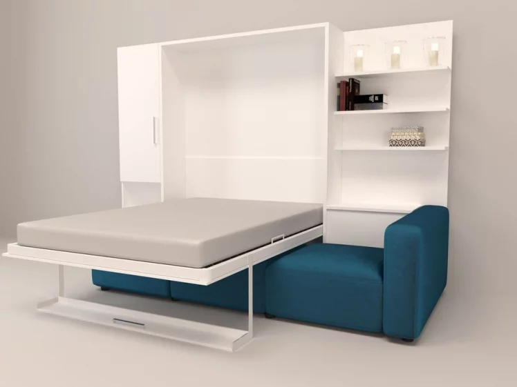 Шкаф-диван-кровать Смарт 1 правый 3-в-1 1600 Ясень шимо темный_1