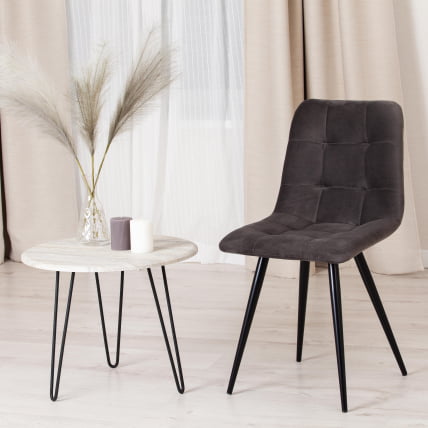 Стул CHILLY (mod. 7095) ткань/металл, 45x53х88 см, высота до сиденья 50 см, темно-серый barkhat 14/черный_9