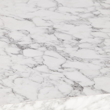 Стол обеденный ALTA (mod. 1183) ЛДСП+меламин/металл, 120+30 х 70 х 75 см, белый мрамор/белый_8