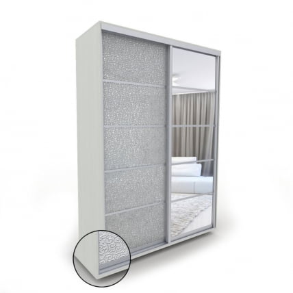 Шкаф-купе 2-х дверный Акцент-Квадро КЛ 1000х600 Выбеленное дерево_0